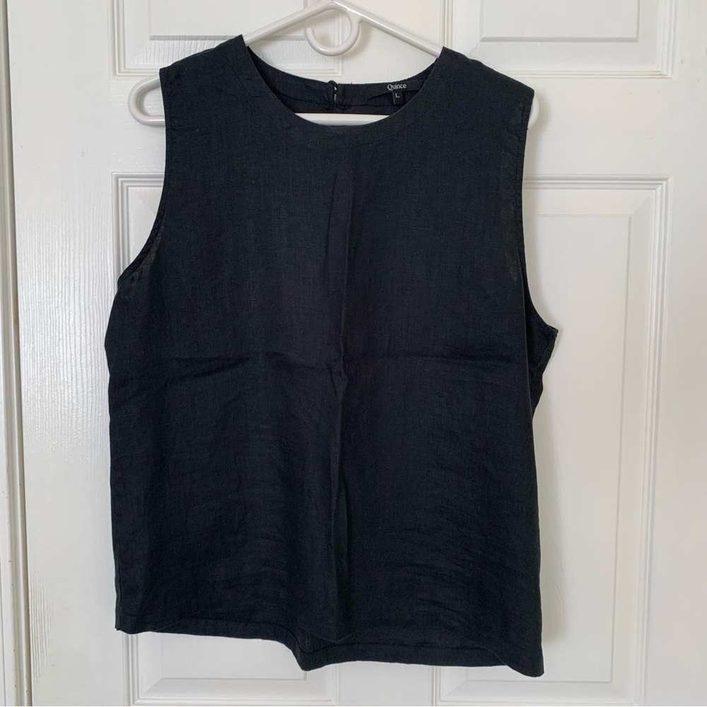 Quince Sleeveless Linen Top L
